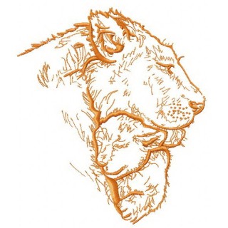 Lion's family 2 embroidery design - Embroidery Design