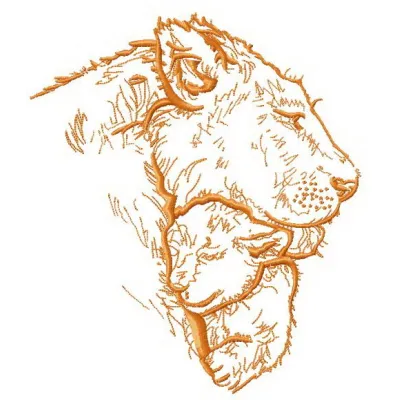 Lion's family 2 embroidery design showcasing a delightful family of lions, perfect for stitching on baby onesies or pillows.