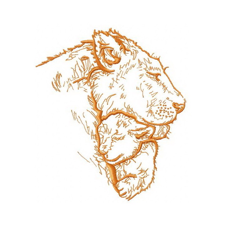 Lion's family 2 embroidery design - Embroidery Design