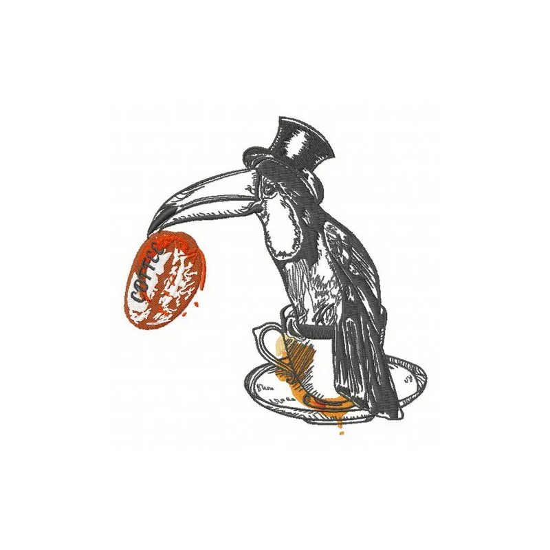 It's real taste of coffee 2 embroidery design featuring a coffee cup and beans, perfect for kitchen textiles.