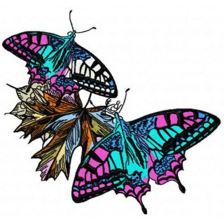 Autumn butterflies 6 embroidery design - Embroidery Design