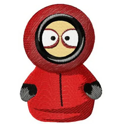Kenny McCormick embroidery design featuring the iconic South Park character for creative stitching projects.