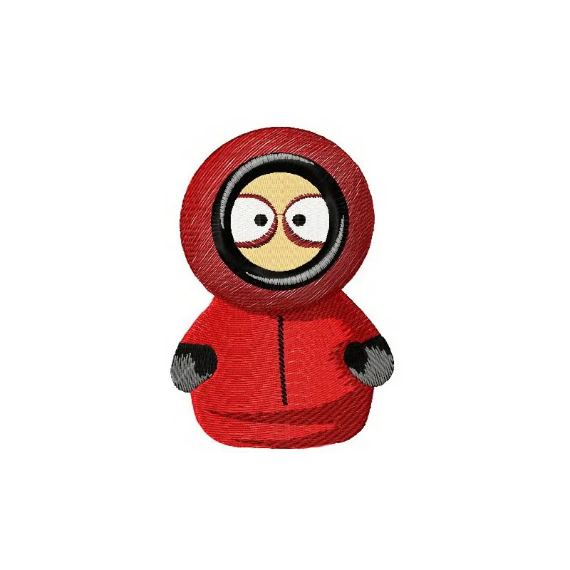 Kenny McCormick embroidery design featuring the iconic South Park character for creative stitching projects.