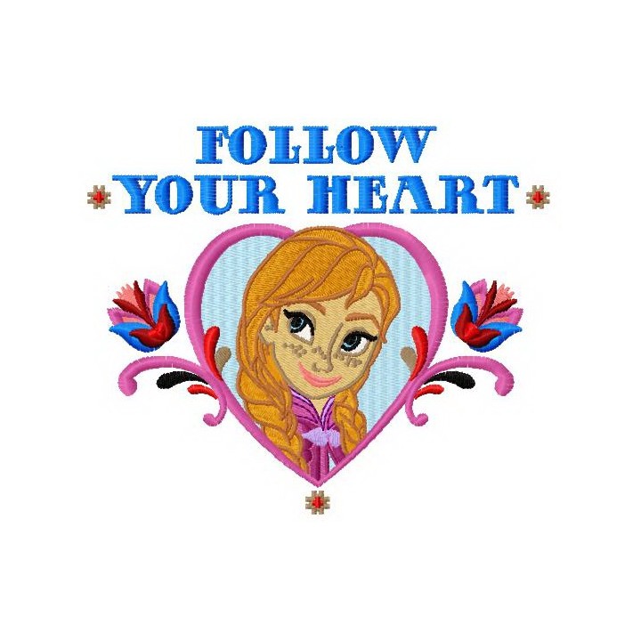 Follow your heart embroidery design - Embroidery Design