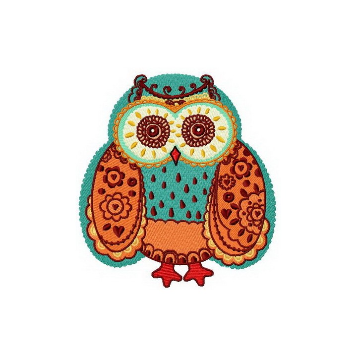 Fat owl embroidery design - Embroidery Design
