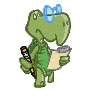 Wise turtle embroidery design - Embroidery Design