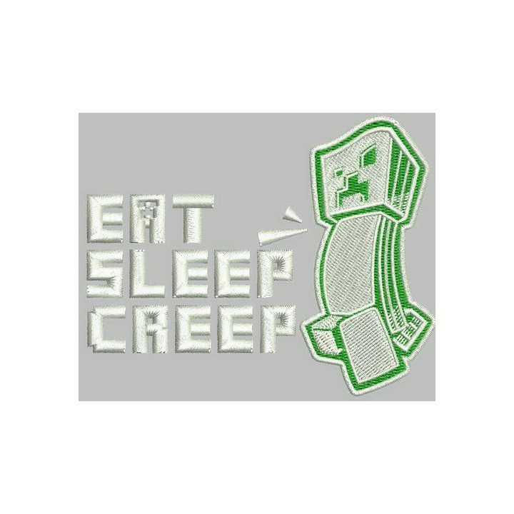 Eat, sleep, creep embroidery design - Embroidery Design