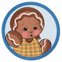 Gingerbread boy 6 embroidery design showcasing a charming gingerbread character for festive stitching projects.