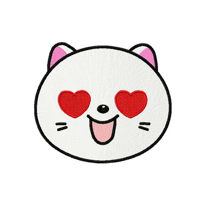Kitty in love 2 embroidery design - Embroidery Design