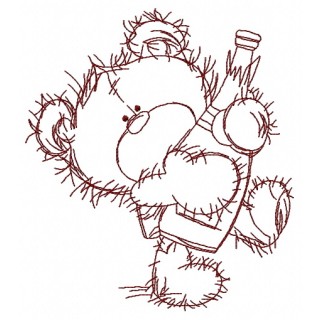 Teddy bear with champagne 3 embroidery design - Embroidery Design