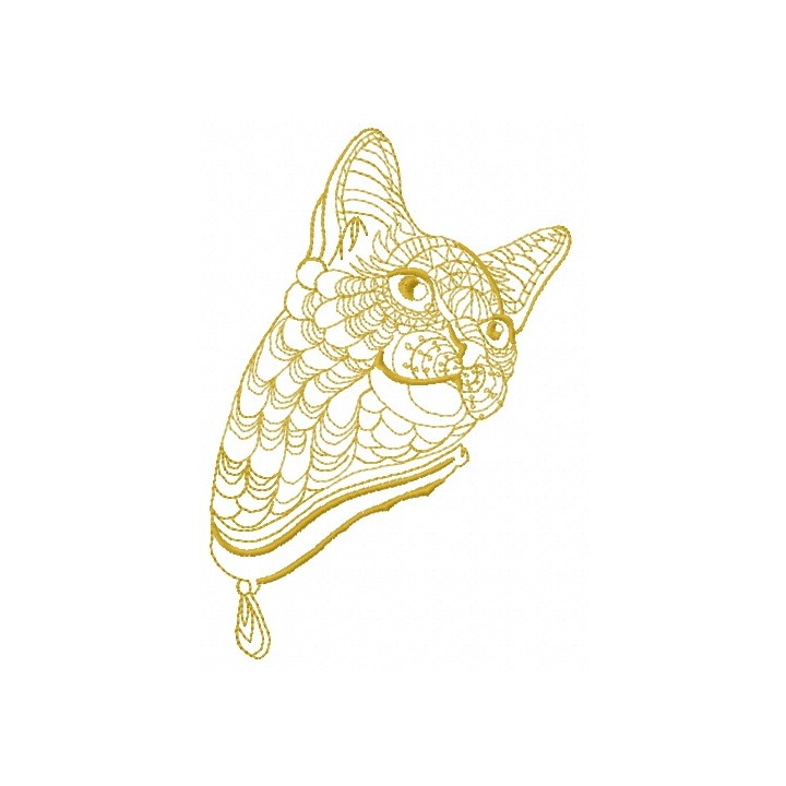 Mosaic cat 6 embroidery design - Embroidery Design