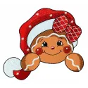 Preview of the Gingerbread Cupcake 3 embroidery design featuring a festive cupcake with gingerbread details.