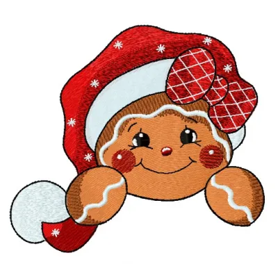 Preview of the Gingerbread Cupcake 3 embroidery design featuring a festive cupcake with gingerbread details.