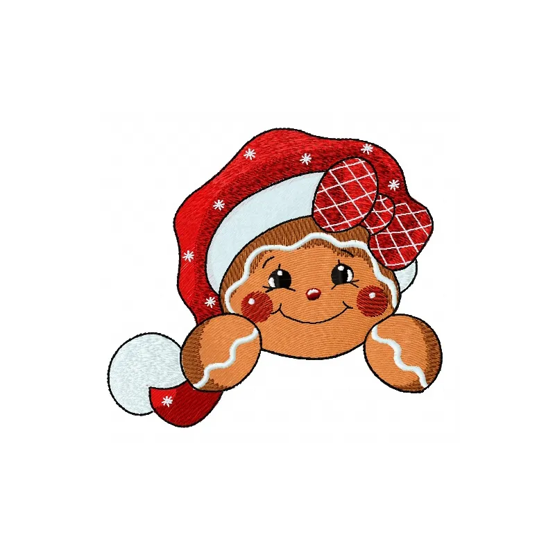 Preview of the Gingerbread Cupcake 3 embroidery design featuring a festive cupcake with gingerbread details.