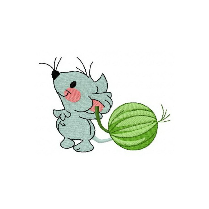 Mouse with gooseberry embroidery design - Embroidery Design