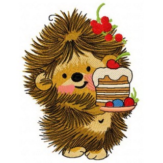 Hedgehog's birthday 4 embroidery design - Embroidery Design