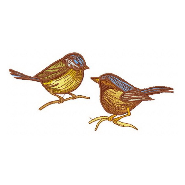 Eurasian blue tits 5 embroidery design - Embroidery Design