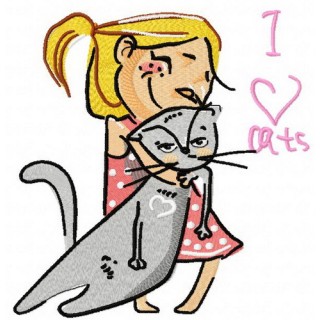 Enchanted Cat Cuddles embroidery design - Embroidery Design