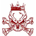 Preview of the Royal Skull embroidery design, showcasing intricate details and bold features for stitching.