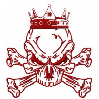 Royal skull embroidery design - Embroidery Design
