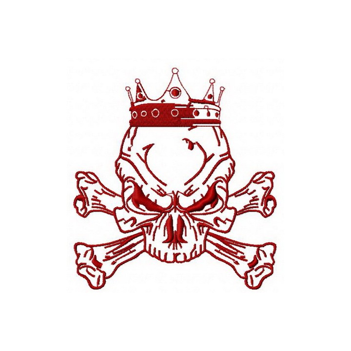Royal skull embroidery design - Embroidery Design
