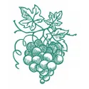 Green grapes 2 embroidery design showcasing vibrant stitched motifs of grapes, ideal for home decor and apparel.
