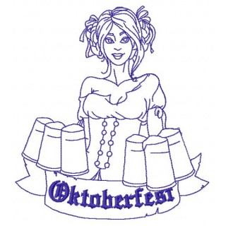Oktoberfest girl 4 embroidery design - Embroidery Design