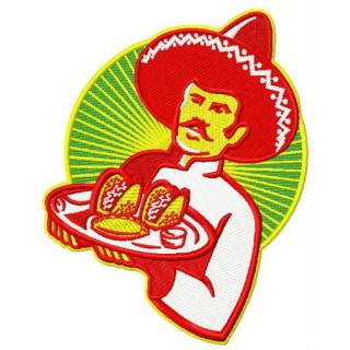 Mexican chef embroidery design - Embroidery Design