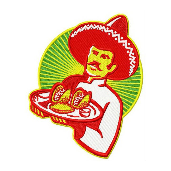 Mexican chef embroidery design - Embroidery Design