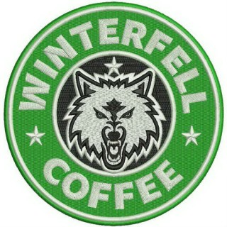 Winterfell coffee embroidery design - Embroidery Design