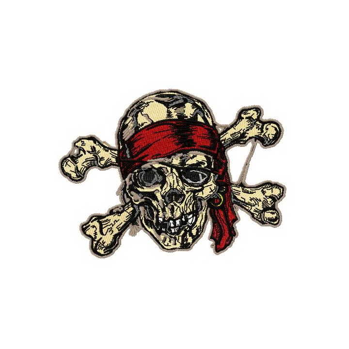 Pirate's skull embroidery design - Embroidery Design