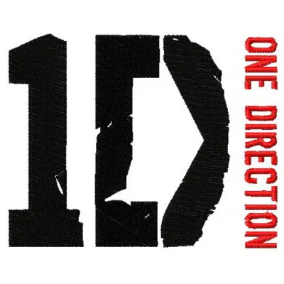 One Direction logo embroidery design showcasing a stylish music-themed pattern for stitching on apparel and accessories.
