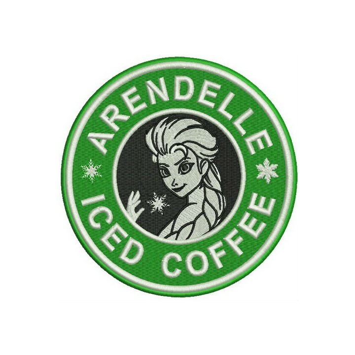 Arendelle iced coffee embroidery design - Embroidery Design