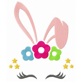 Bunny mask embroidery design - Embroidery Design