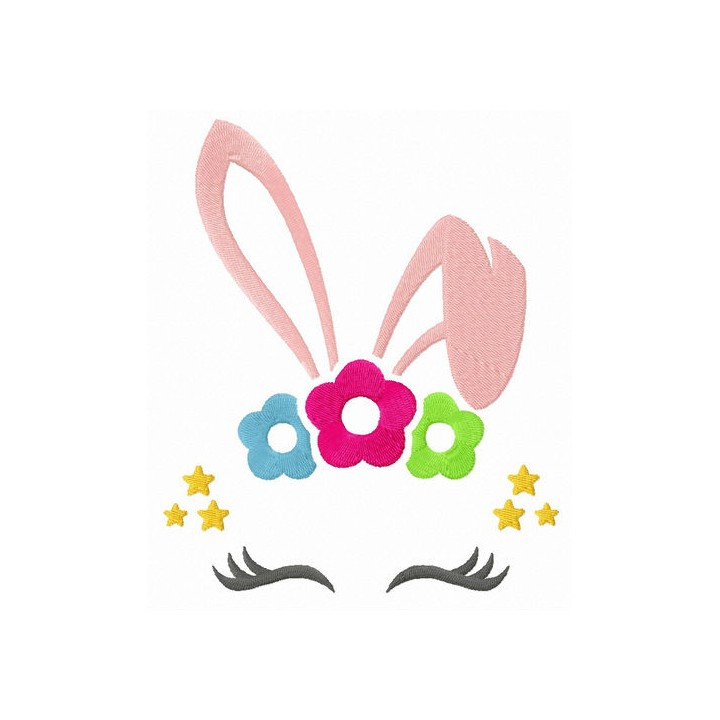 Bunny mask embroidery design - Embroidery Design