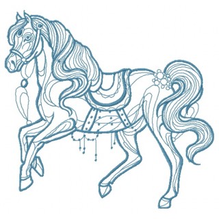 Vintage horse embroidery design - Embroidery Design