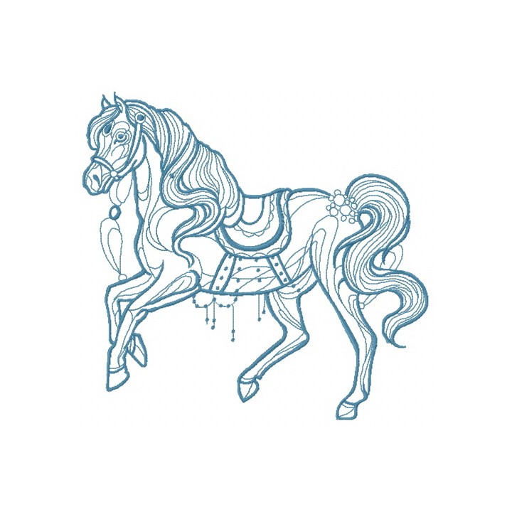 Vintage horse embroidery design - Embroidery Design