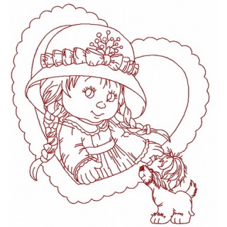 Cute little girl 2 embroidery design - Embroidery Design
