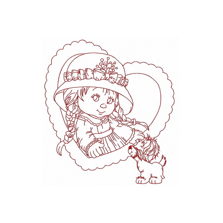Cute little girl 2 embroidery design - Embroidery Design
