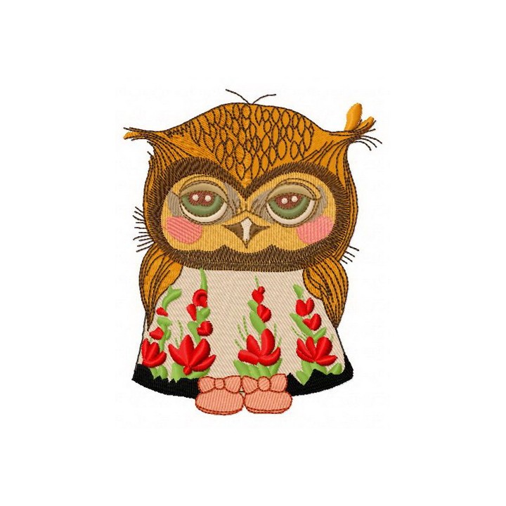Shy owl 2 embroidery design - Embroidery Design