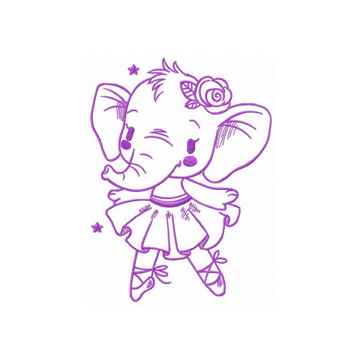 Elephant ballet embroidery design - Embroidery Design