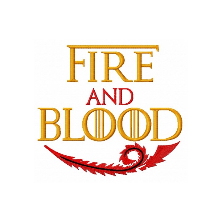 Fire and Blood embroidery design - Embroidery Design