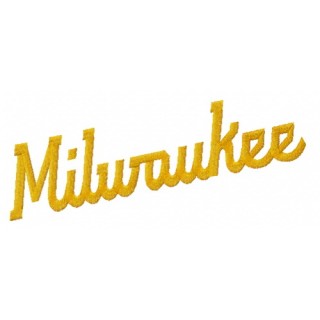 Milwaukee Brewers wordmark logo embroidery design - Embroidery Design