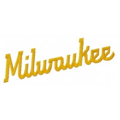 Milwaukee Brewers wordmark logo embroidery design preview showcasing intricate stitching patterns for sports enthusiasts.