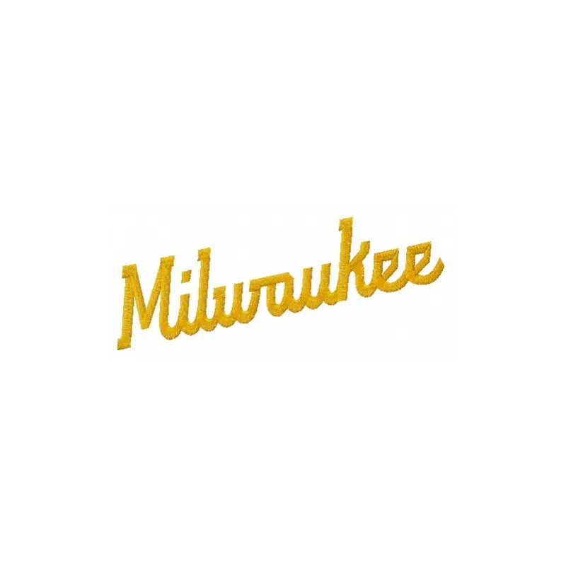 Milwaukee Brewers wordmark logo embroidery design preview showcasing intricate stitching patterns for sports enthusiasts.