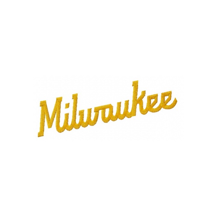 Milwaukee Brewers wordmark logo embroidery design - Embroidery Design