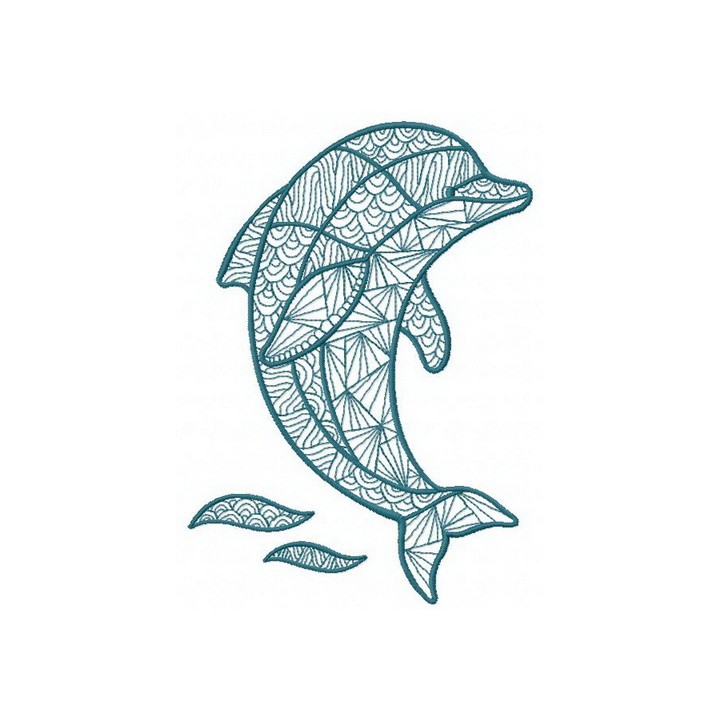 Mosaic dolphin 2 embroidery design - Embroidery Design