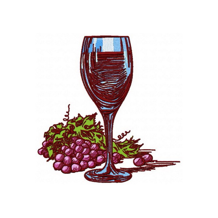 Red wine 2 embroidery design - Embroidery Design