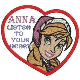 Anna listen to your heart embroidery design - Embroidery Design