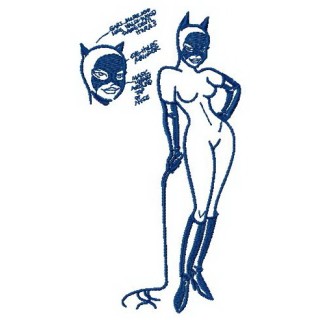 Catwoman sketch embroidery design - Embroidery Design